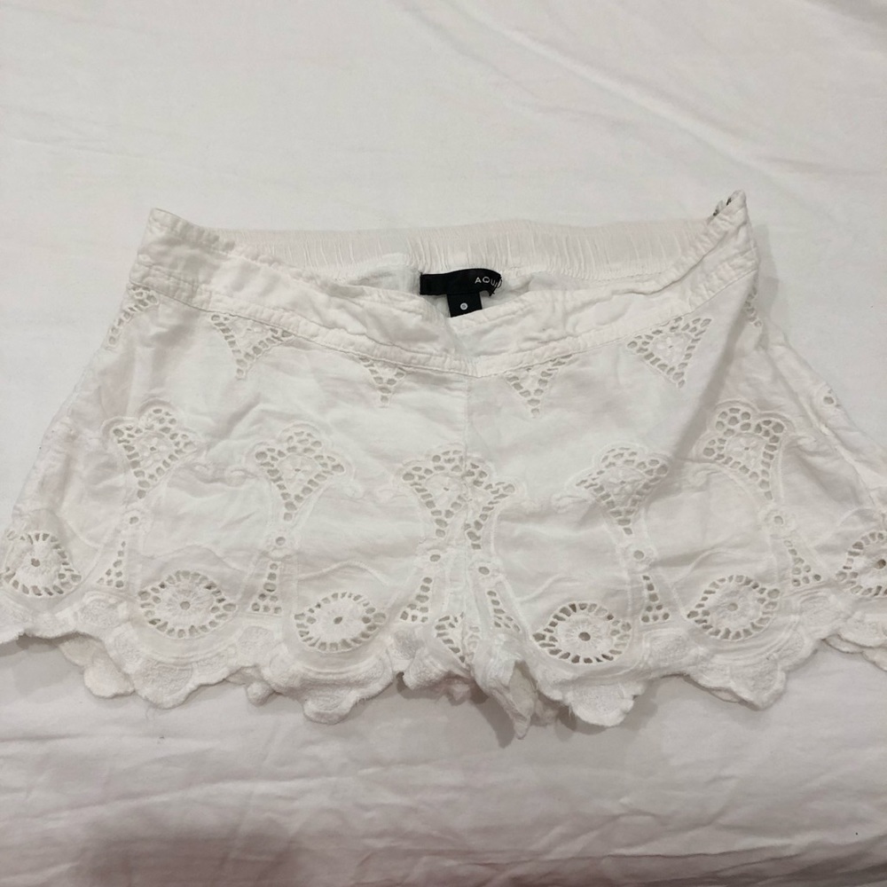 White aqua shorts